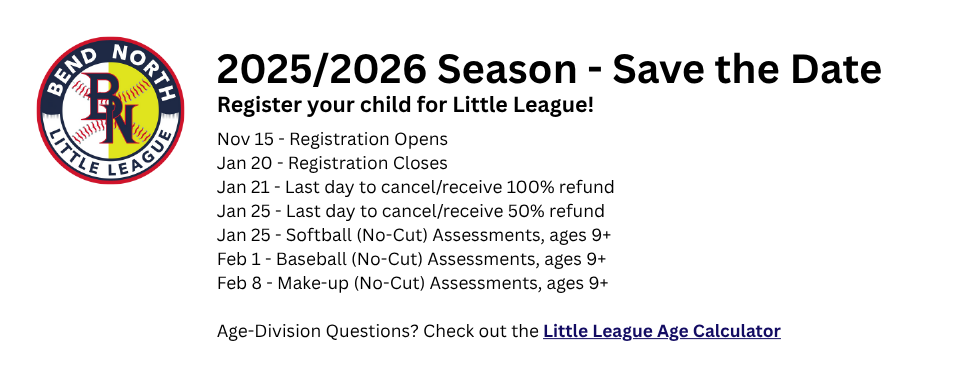 2025-2026 Season Kick-Off Dates